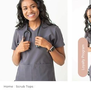 C Saucy Pewter scrub top